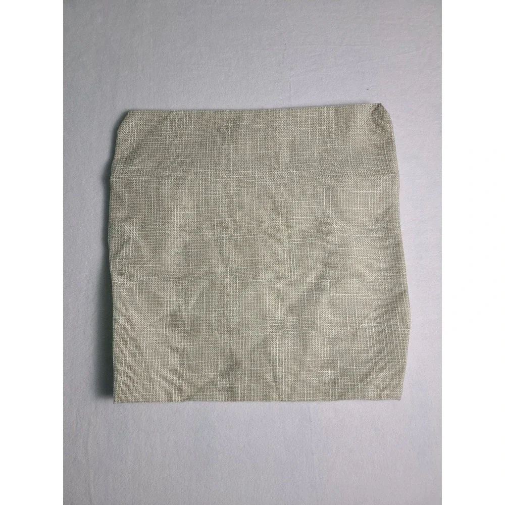 Pillow Cover 18x18 Beige Linen Blend Faux Wood Button Farmhouse